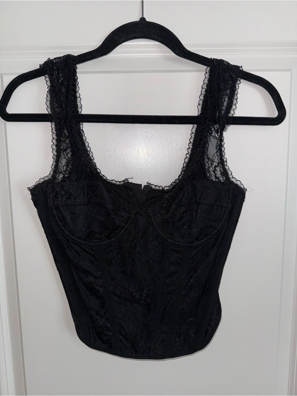 SHEIN Black Lace Bustier Tank Top